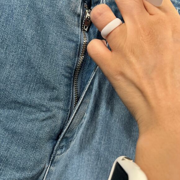 Studio Park x Jane Treacy Regular Denim Kick Flare Cropped Medium Wash, Plus 22 - Picture 8 of 11